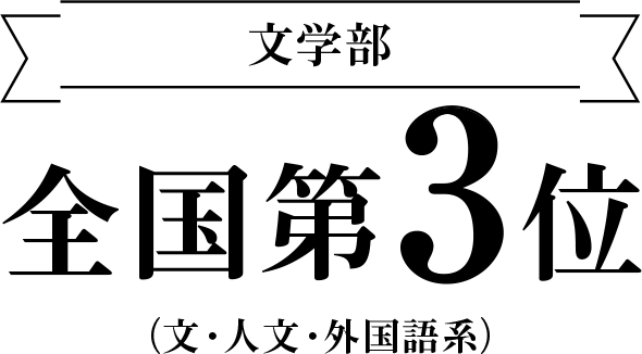 文学部　全国第3位　（文・人文・外国語系）